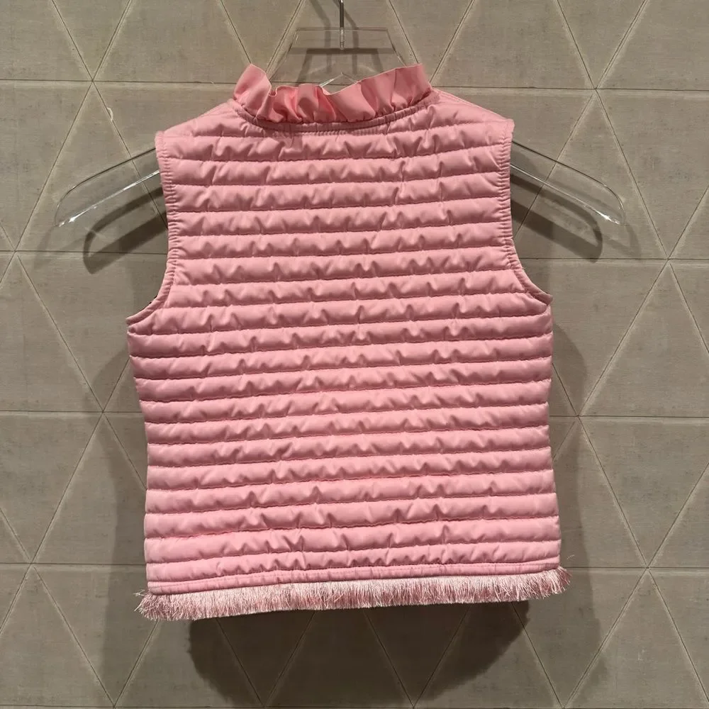 Lilly Pulitzer girls Cypress Puffer Vest in Capri Pink size M (6/7)
